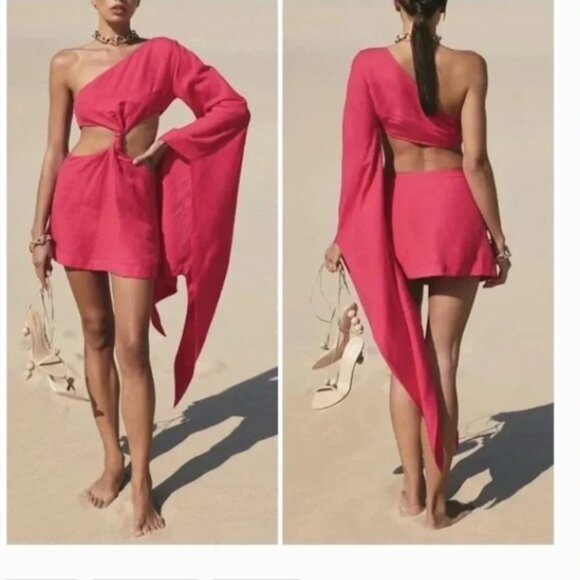 Cult Gaia One Shoulder Pink Dress - Picture 1 of 4